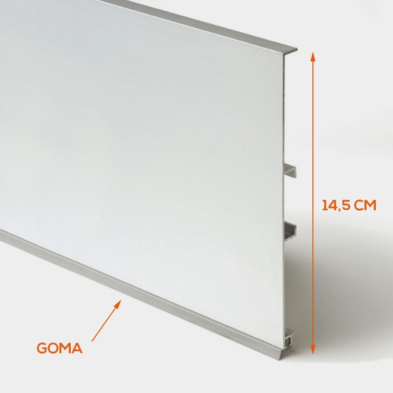 Zócalo de PVC Aluminio Cepillado para Muebles de Cocina