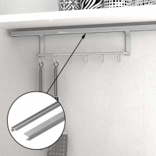 Perchero de aluminio blanco para cocina, barra colgante de pared sin  agujeros, espátula para utensilios de cocina - AliExpress
